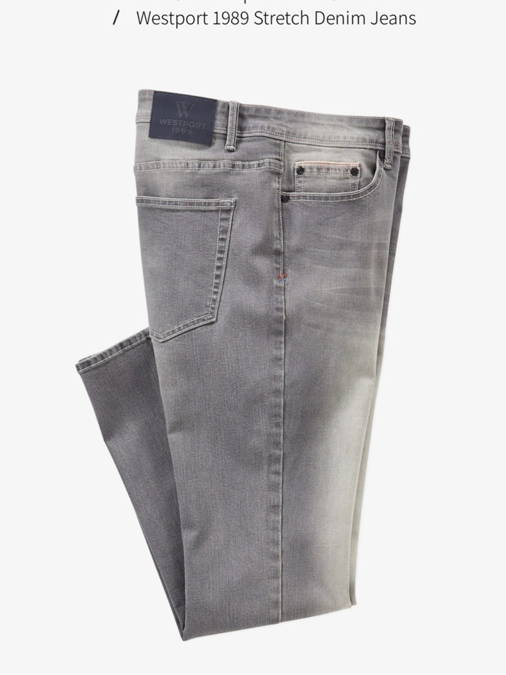 Westport Men's Straight Grey Jeans Lightly Distressed No Rips